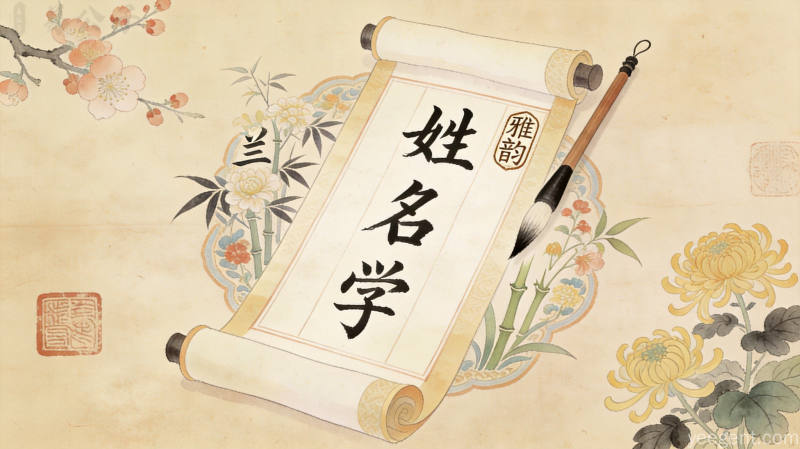 工笔淡彩毛笔字帖配梅兰竹菊卷轴印章插画，古纸色调雅致端庄