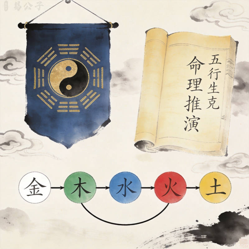 八字命盘中戊辰日主排盘,五行旺衰分析示意图