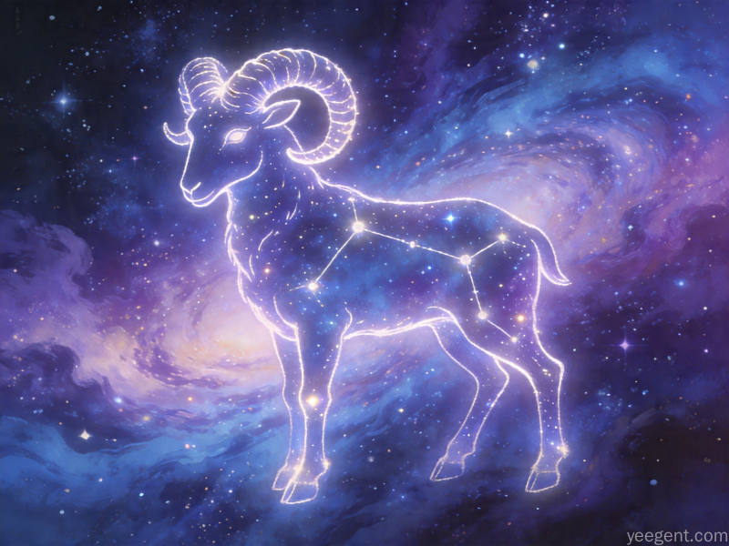 白羊星象解析示意图:热情奔放的赤红调星象的视觉效果展现