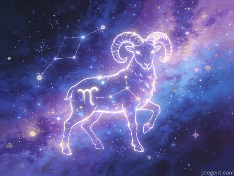 白羊星象解析示意图:热情奔放的赤红调星象的视觉效果展现