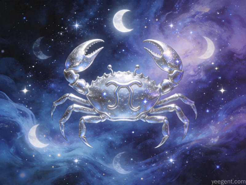 巨蟹星象解析示意图:月光银蓝色调的星象的视觉效果展现