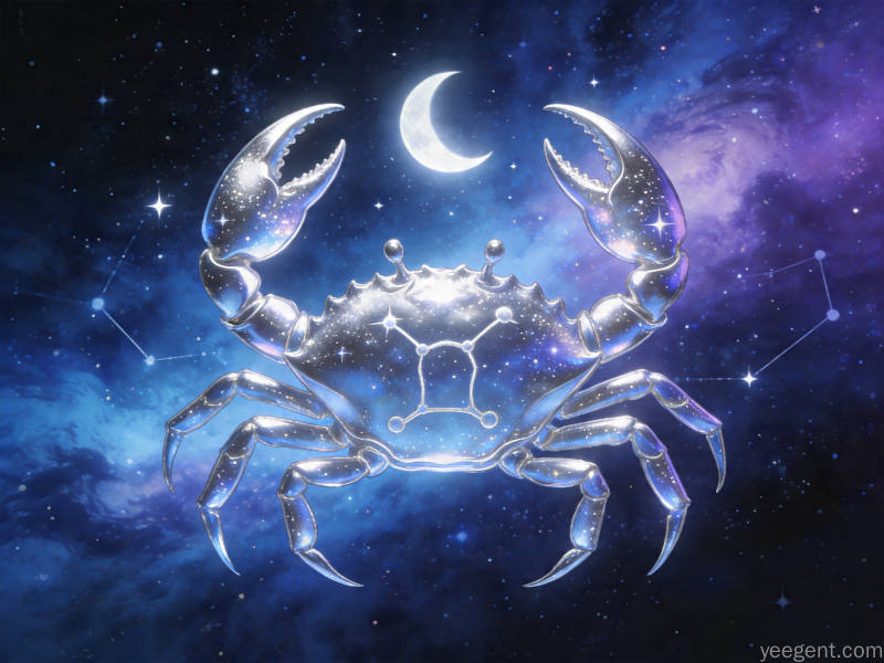 巨蟹星象解析示意图:月光银蓝色调的星象的视觉效果展现