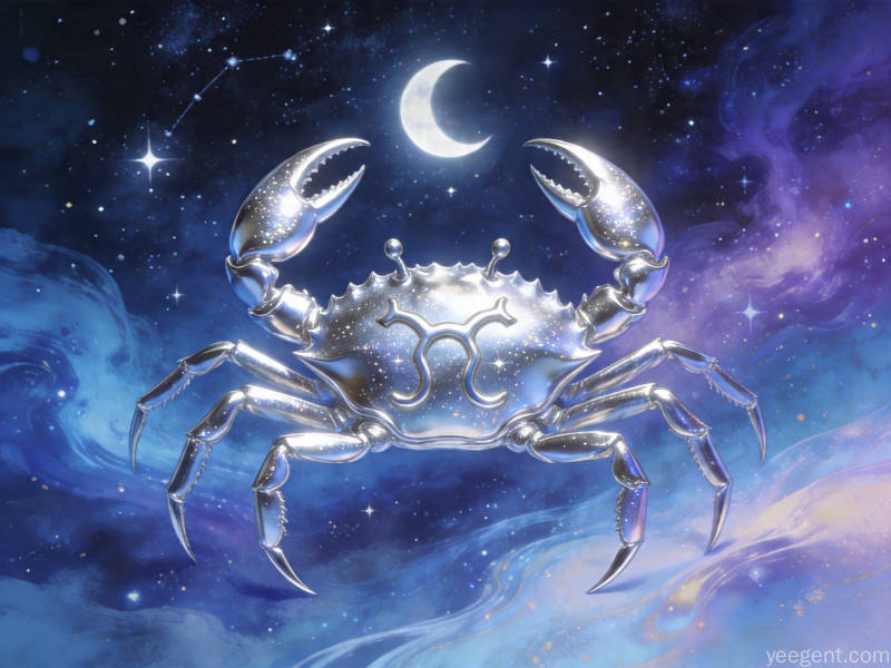 巨蟹星象解析示意图：月光银蓝色调的星象的视觉效果展现