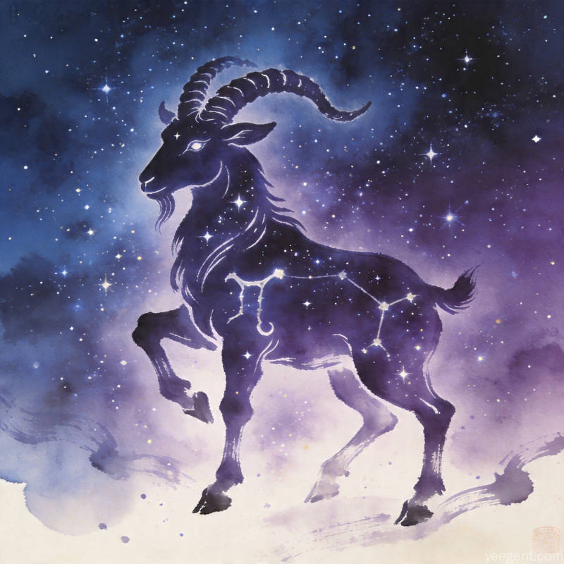 摩羯星象解析示意图:深沉稳重色调的星象的视觉效果展现