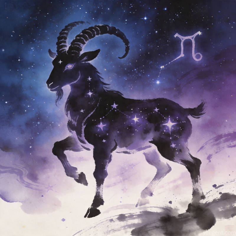 摩羯星象解析示意图:深沉稳重色调的星象的视觉效果展现
