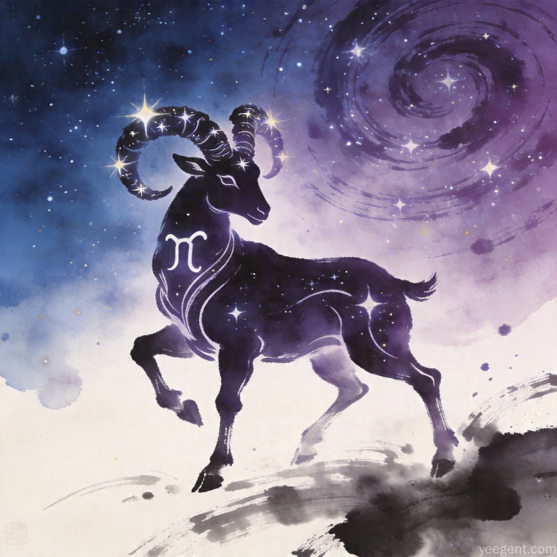 摩羯星象解析示意图:深沉稳重色调的星象的视觉效果展现