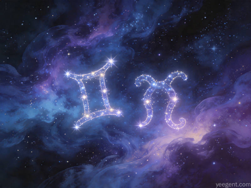 双子星象解析示意图：灵动变幻双色调的星象的视觉效果展现