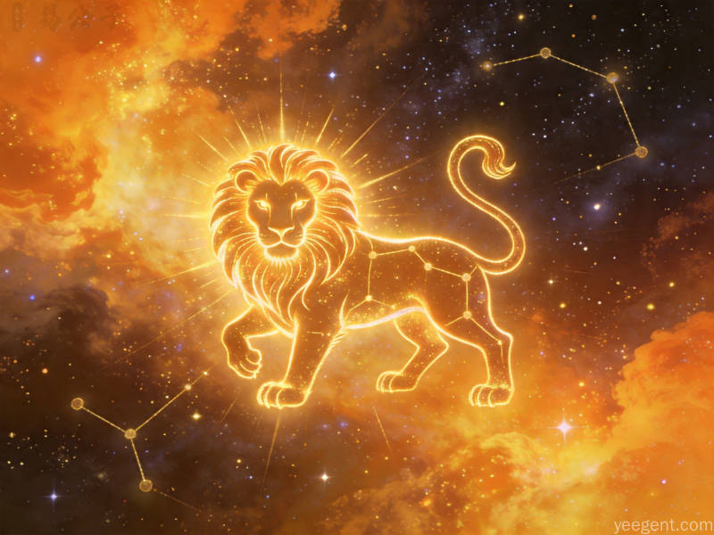 狮子星象解析示意图:金色光芒王者格调的星象的视觉效果展现