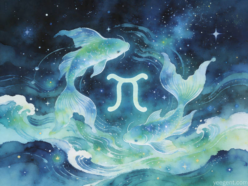 双鱼星象解析示意图:梦幻渐变的海蓝调的视觉效果展现