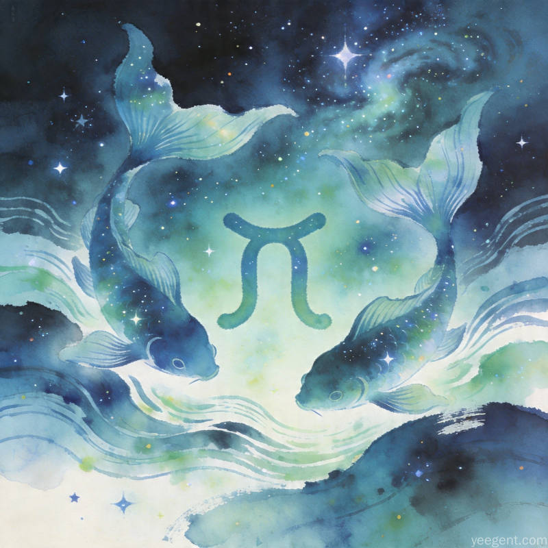 双鱼星象解析示意图:梦幻渐变海蓝调的星象的视觉效果展现