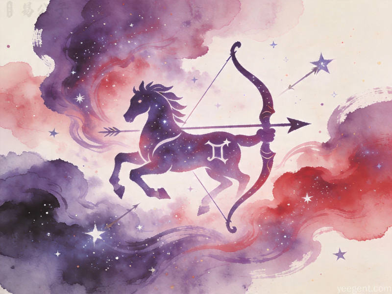 射手星象解析示意图:自由蓝紫色调的星象的视觉效果展现