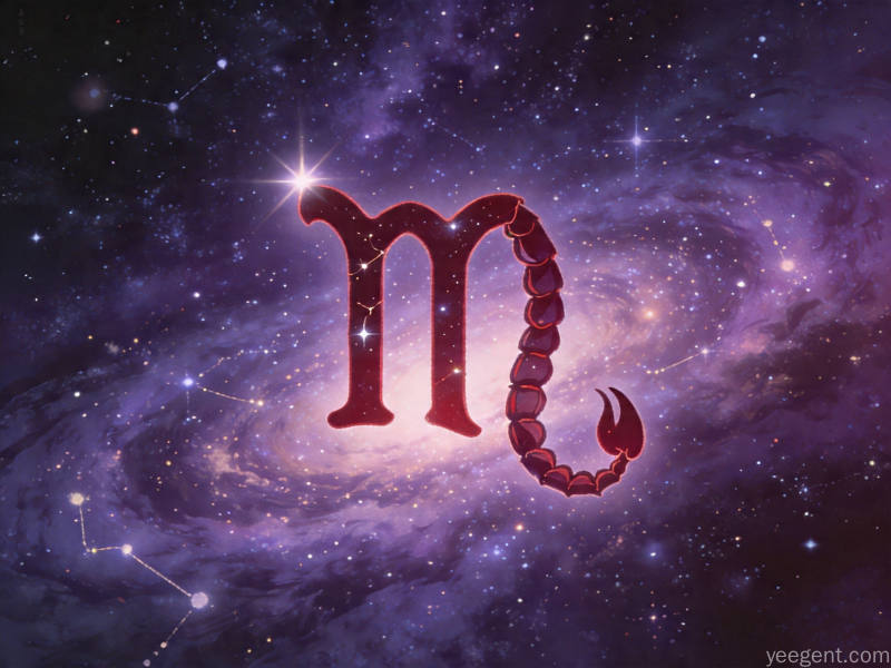 天蝎星象解析示意图:神秘暗紫色调的星象的视觉效果展现