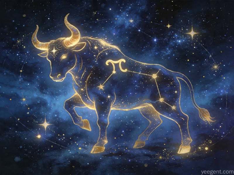 金牛星象解析示意图：沉稳翠绿色调的星象的视觉效果展现