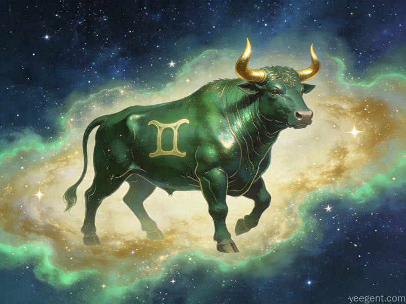 金牛日金牛座主题插图:大地元素星空构图的艺术化呈现