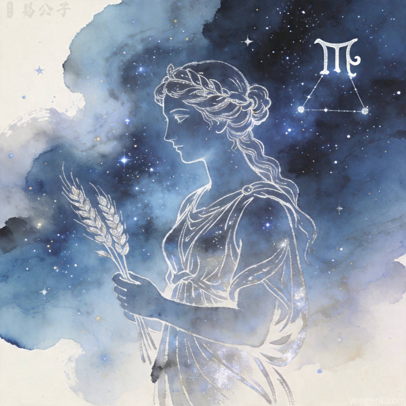 处女星象解析示意图:淡雅清新色调的星象的视觉效果展现