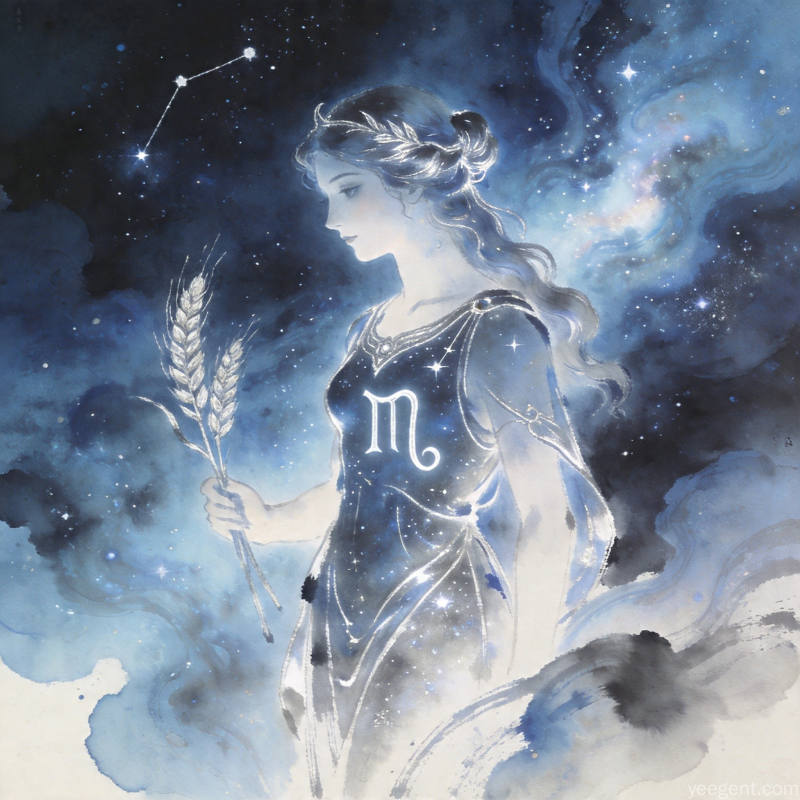 处女传统文化研究配图:简洁精致的星象画面的创意设计表达